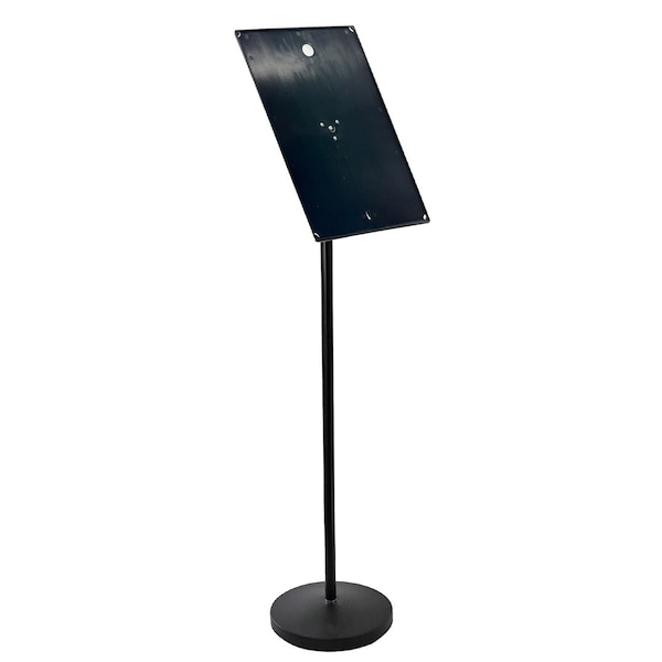 Black Pedestal Sign Holder for Floor Swivel Frame for Portrait/Landscape on Straight Pole Stand